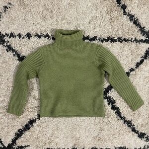 Eileen Fisher Green Lambswool Turtleneck Sweater, Small, EUC.